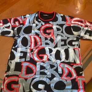 100% Authentic Mens DOLCE AND GABBANNA MONOGRAM T-SHIRT LARGE